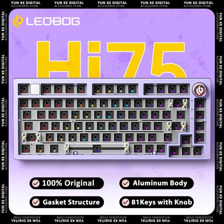 LEOBOG Hi75 Wirled HotSwap RGB Mechanical Keyboard Kit Gasket Custom