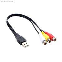 【CW】❄❆✴  Cord Converter USB Male To 3 Female Jack Plug And 25cm TV Splitter Cable