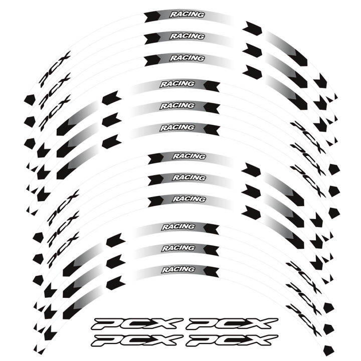 สติ๊กเกอร์รถมอเตอร์ไซค์14-13-นิ้วอุปกรณ์แข่งสำหรับฮอนดาพีซีเอ็กซ์-pcx125-pcx150ขอบล้อ-pcx160ตัดขอบสติกเกอร์รูปลอกชิ้นส่วนโมโต