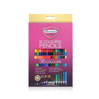 มาสเตอร์ อาร์ต ดินสอสีไม้ยาว 2หัว 18แท่ง36สี ฟรี!! กบเหลา Master Art Colored Penciled (CPL18DB-MTA)