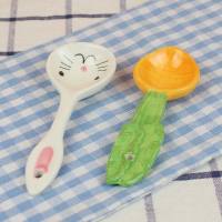 Cute Cartoon Rabbit Carrot Degree Ceramic Bowl for Kids Salad Bowl Dinner Bowl Spoon Set Handmade Pottery Bowl for Child