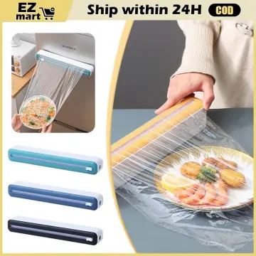 Plastic Cling Wrap Dispenser Refillable Kitchen Wrap Cutting Box