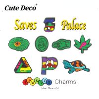 【Cute Deco】Cartoon Dog (10 Types) Big Turtle/Mysterious Eyes/Green Fingers/Green Leaves/Charm Button Deco/ Cute Jibbitz Croc Shoes / Charm Resin Material for Shoe Accessories