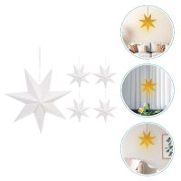 BESTOMZ 5pcs Paper Star Lampshade Christmas Hanging Lamp Shade Shade Folding Paper Shades Shades