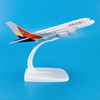 ABaza ขายร้อนสังกะสี Ally วัสดุ1:500 14ซม. เครื่องบินรุ่น Aircrafts Airbus A380 Asiana Airlines เครื่องบิน ModelM