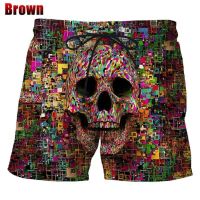 New Fashion Summer Mens Shorts Pop 3d Printing Gothic Skull Hip Hop Shorts For Men Casual Personality Cool Sports Short Pants