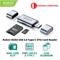 อะแดปเตอร์การ์ดรีดเดอร์หุ่นยนต์ CR202-2 in 1 USB 3.0 Type-C OTG Micro SD TF