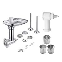 Food Grinder Attachment Meat Grinder Attachment Slicer and Shredder Meat Stuffer Kit for KitchenAid Stand Mixer Accessories