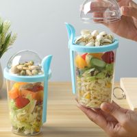 hot【cw】 400ml Large Capacity Salad Cups Overnight Oats As Bento Bowl Bottle Cup Food Holder