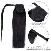 Remy Clip In Human Hair tails Extensions 14-22Inch Straight Wrap Around tail Extension Black Brown Blonde Natural Hair