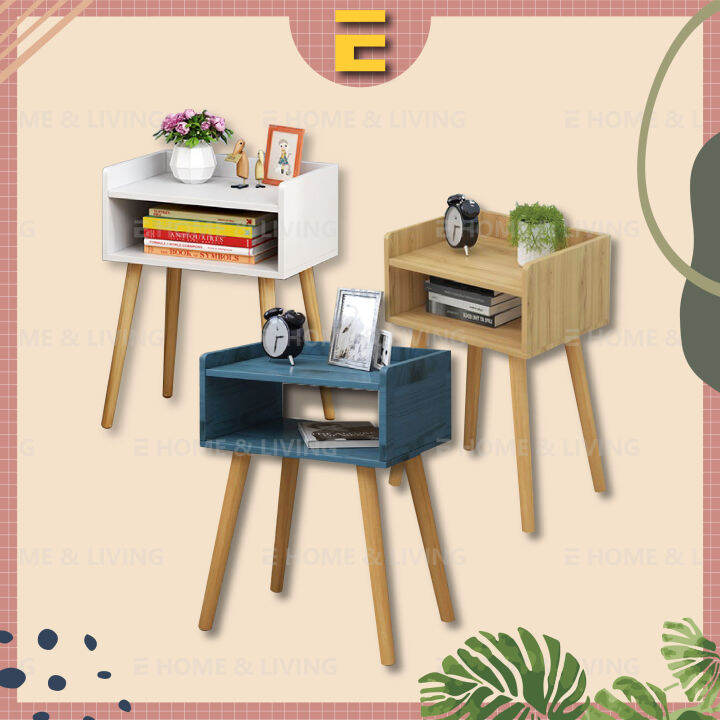[EC] Modern Bedside Table / Side Table with Storage Compartment Lazada