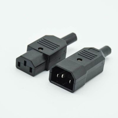 ：“{》 IEC Straight Cable Plug Connector C13 C14 10A 250V Black Female&amp;Male Plug Rewirable Power Connector 3 Pin AC Socket