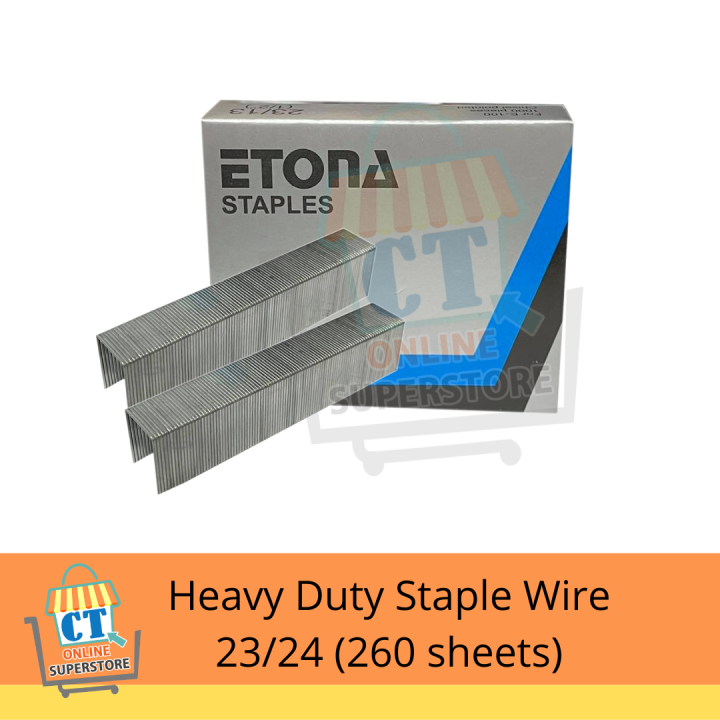 Etona Heavy Duty Staple Wire E23/24 (260 SHEET) 1000pcs/bx Sold per bx Lazada PH