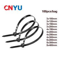 100pcs/bag cable tie Self-locking plastic nylon tie White Organiser Fasten Cable Wire Cable Zip Ties