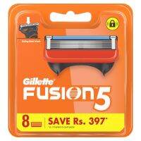 Gillette Fusion Manual Blades | 8 Pc | For men with styling back blade | For Perfect Shave and Perfect Beard Shape