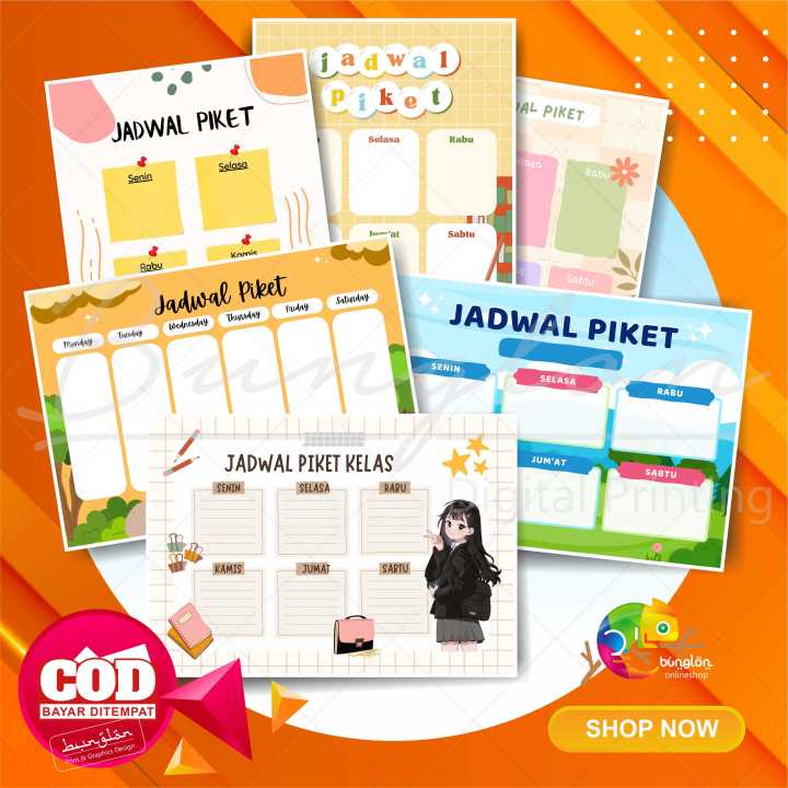 Poster Jadwal Piket Pajangan Kelas Poster Edukasi Anak Lazada Indonesia