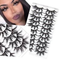 Eyelashes 10Pairs 3D Faux Mink Lashes Natural False Eyelashes Reusable Dramatic Volume Lashes Makeup Eyelash Extension