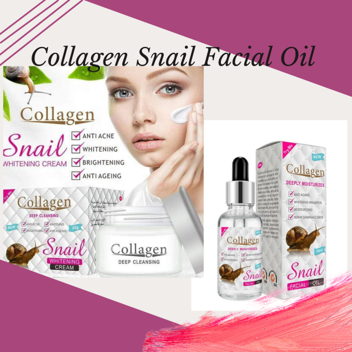 100% Effective Collagen Snail Facial Oil Deeply Moisturizes Anti Aging ...