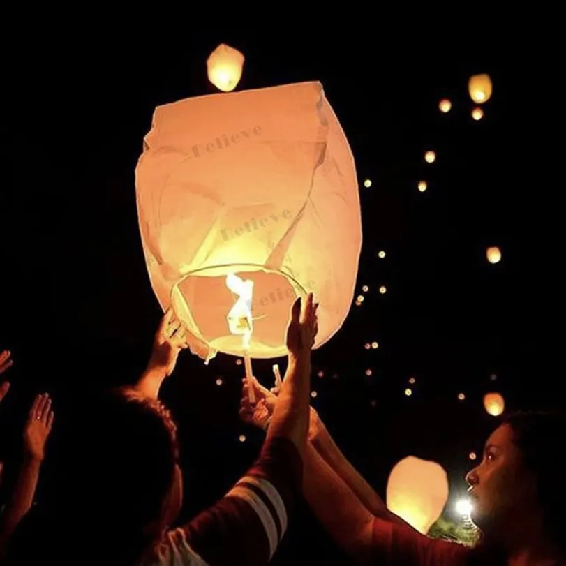 Sky lantern,wishing light lantern,paper lamp,floating wishing lamp,kongming  lights,lighting,biodegradable,party decorations,party needs,BELIEVE