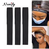 Nunify 5Pcs/Lot Edge Elastic Band Black Edges Hair Wrap For Baby Hair Wig Hair Band With Velcro Adjustable Edge Laying Band