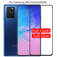 Xicci กระจกนิรภัยสำหรับ S amsung A91/S amsung g alaxy S10 Lite(2020) เต็มฝาครอบป้องกันหน้าจอป้องกันการระเบิด 9H สมบูรณ์ครอบคลุมเต็มกาวแก้วฟิล์มป้องกัน