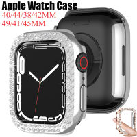 นาฬิกาเพชรพีซี Ultra2เคสสำหรับ Apple Watch 49มม. Series9 41มม. 45มม. 8/7เคสแวววาวสำหรับ IWatch 40มม. 44มม. 38มม. 42มม. Se/ 6/5/4/3/2/1