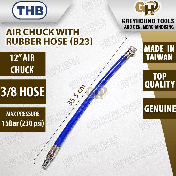 THB air chuck with braid hose POLYURETHANE BRAID AIR HOSE BURST 12" B
