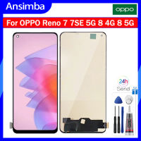 Ansimba TFT หน้าจอ LCD สำหรับ OPPO Reno 7 7SE 7 5G 8 4G 8 4G 8 5G จอแสดงผล LCD แบบสัมผัสหน้าจอดิจิทัลแทนการประกอบสำหรับ OPPO Reno 7 CPH2363 7SE PFCM00 7 5G CPH2371 8 4G CPH2457 8 5G CPH2359หน้าจอจอแสดงผล TFT LCD หน้าจอ LCD