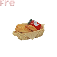 Fre 1PC 1:12ของเล่นอาหาร Jam Toast ตะกร้าอุปกรณ์เสริม dollshouse Miniature Accessories