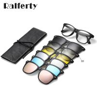 Ralferty แว่นตากันแดดแม่เหล็กผู้หญิงแว่นตากันแดดผู้ชาย UV400โพลาไรซ์ TR90คุณภาพสูงการมองเห็นได้ในเวลากลางคืน3D แว่นตาตามใบสั่งแพทย์ Fnhg