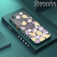 เคส Chenyyka สำหรับ VIVO Y66เคสลายการ์ตูนยิ้มรักมีน้ำค้างแข็งโปร่งใสหัวใจแบบแข็งขอบสี่เหลี่ยมด้านข้างกล้องปลอกซิลิโคนเคสนิ่มป้องกันการกระแทก