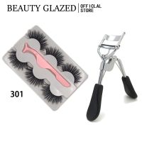 BEAUTY GLAZED False eyelashes + tweezers +Eyelash Curler Eye Makeup Kit