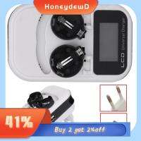 HONEYDEWD ทนทานต่อการใช้งาน อะแดปเตอร์ พร้อมจอ LCD ปุ่มเซลล์ เครื่องชาร์จแบตเตอรี่ ชาร์จได้อย่างรวดเร็ว ช่องเสียบ2ช่อง