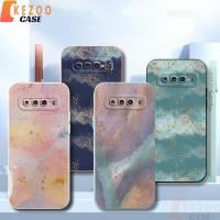 โลหะ Samsung Galaxy S10 S10+ S10e Plus เคสโทรศัพท์ เนบิวลา ฝาครอบป้องกันโทรศัพท์ TPU นุ่มซิลิโคนสีเงิน Frosted 114