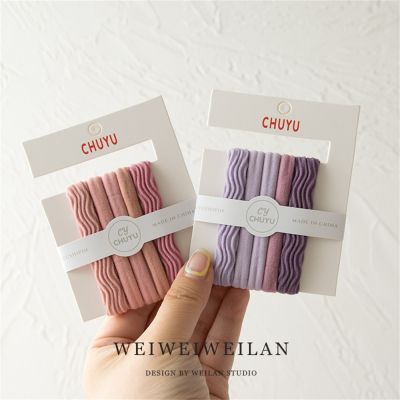 ⊕❒ 5Pcs/Set Colorful High Elastic Hairropes for Women Girls Seamless Stretchy Towel Hair Ties Ponytail Holder Hair Accessories