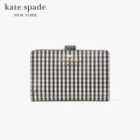 KATE SPADE NEW YORK MADISON JAZZY GINGHAM PRINTED MEDIUM COMPACT BIFOLD WALLET KD744 กระเป๋าสตางค์