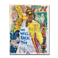 Graffiti Tupac Pop Hip Hop HD พิมพ์ตกแต่งบ้านภาพวาดโปสเตอร์ Wall Art ผ้าใบ Modular รูปภาพสำหรับห้องนอน