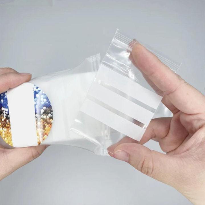 100ชิ้น-ล็อตพลาสติกใสกระเป๋าเก็บของสติกเกอร์เพชรสามารถเขียนได้เครื่องประดับทำจากลูกปัดอัญมณี5x7cm-ชุดซีลในตัวเองแบบเปิดปิดได้