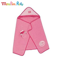 Moulin Roty ผ้าขนหนูเด็กห่อตัว คลุมอาบน้ำ คลุมว่ายน้ำ ผ้าเช็ดตัว Lila Bath Towel MR-643270