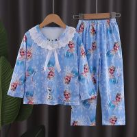 {Pajama queen} Conjunto De Pijamas Frozen Para Niños Nias Ropa Dormir Dibujos Animados Tops Pantalones Para Larga Traje Verano