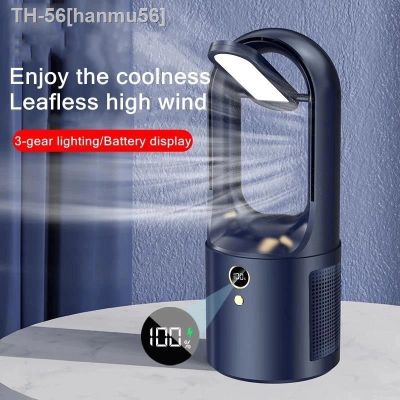 ✈□✷ hanmu56 Ventilador Bladesess para Escritório Display LED Desktop Fanless Cooler de refrigeração silencioso portátil Tipo-C Carregamento Novo