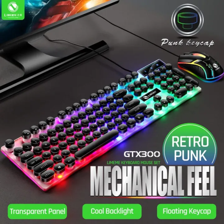 Paket Keyboard gaming RGB 7LED dan Mouse / Set Gaming Mouse dan