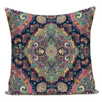 Boho Colorful Abstract Ethnic Floral Cushion Cover Mandalas Geometric Polyester Decorative Pillows Cover Case for Sofa Home