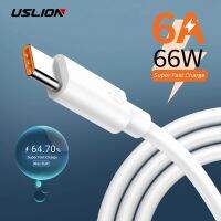 สายเคเบิ้ล USLION 6A USB 66W ชนิด C,USB สายดาต้าที่ชาร์จแบตเตอรี่โทรศัพท์ Type-C สำหรับ Xiaomi Redmi Note 10 USB Samsung USB สาย C