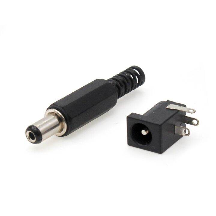 5-style-2-5-10pairs-5-5-x-2-1mm-male-plugs-dc-power-socket-female-jack-screw-nut-panel-mount-connector-5-5-2-1mm-dc022-005-025-wires-leads-adapters