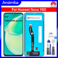 Ansimba หน้าจอ LCD 6.6นิ้วของแท้สำหรับ WKG-LX9 Y60 Huawei Nova หน้าจอ LCD อะไหล่ชิ้นส่วนจอสัมผัสแอลซีดีของเครื่องแปลงดิจิทัล L29A สำหรับหน้าจอแสดงผล Y60 Huawei Nova