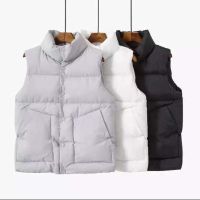 2023 Fashion Autumn New Stand Collar Elegant Down Coats Warm Outerwear Casual Belt Sleeveless Winter Women White Vests Jackets