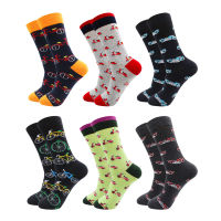 6 Pairs High Quality Combed Cotton Socks Funny Happy Fashion Women and Men Socks Food Fruit Novelty Casual Crazy Socks