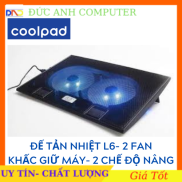 Tản Nhiệt Laptop Đế Tản Nhiệt Laptop COOLING PAD L6 Siêu Mát 2 Quạt Cổng