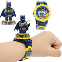 LYGJZC นาฬิกาของเด็ก childrens watch นาฬิกา ผู้ชายนาฬิกาข้อมือลายการ์ตูนสำหรับเด็ก,นาฬิกาลายแบทแมน Frozen สำหรับเด็กใส่สบายสำหรับเด็กใส่กลางแจ้งนาฬิกาดิจิทัลของเล่นบล็อกตัวต่อนาฬิกา